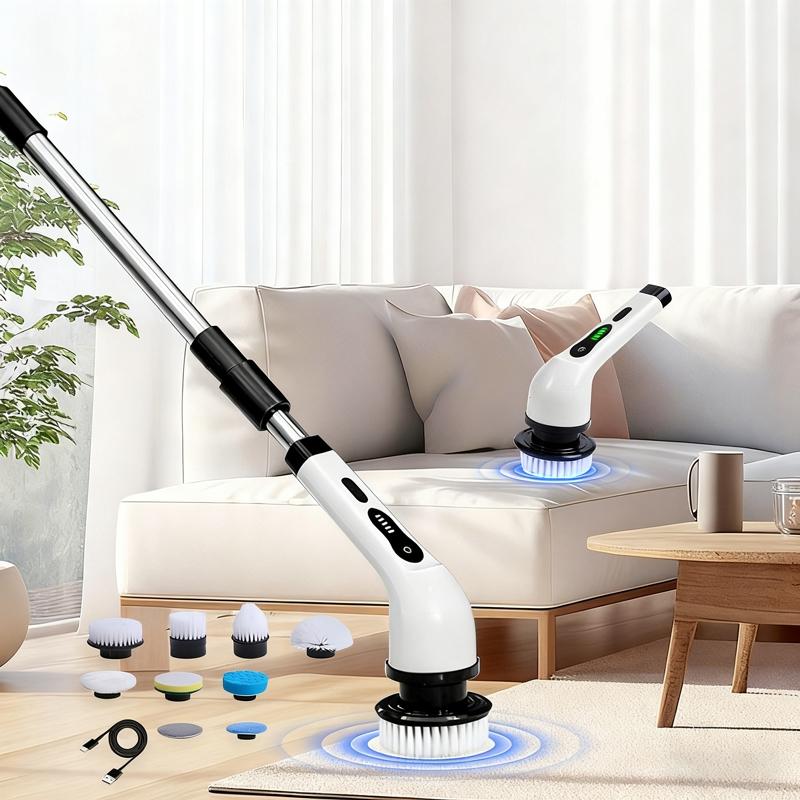 Escova de Limpeza Elétrica Multifuncional 9 em 1 · Retrátil · Sem Fio · Banheiro, Cozinha, Quarto e Carro