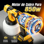 Pistola Pulverizador de Tinta Portátil 850W + 2 Baterias 48V