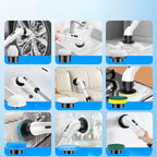 Escova de Limpeza Elétrica Multifuncional 9 em 1 · Retrátil · Sem Fio · Banheiro, Cozinha, Quarto e Carro
