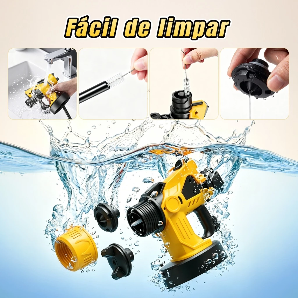 Pistola Pulverizador de Tinta Portátil 850W + 2 Baterias 48V