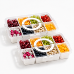 Organizador de Alimento Acrílico Com 8 Divisórias Para Frutas Legumes e Petiscos Transparente