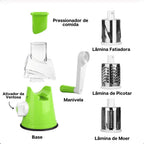 InoxSlice - Cortador Ralador e Fatiador de Legumes Multifuncional 3 Lâminas