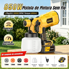Pistola Pulverizador de Tinta Portátil 850W + 2 Baterias 48V